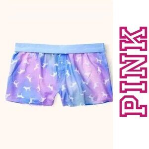 Victoria's Secret PINK | Arctic Ice Blur Flannel Boxy Sleep Shorts | Size Small